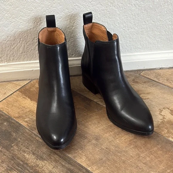 J. Crew Black Leather Heeled Boots - Picture 1 of 6